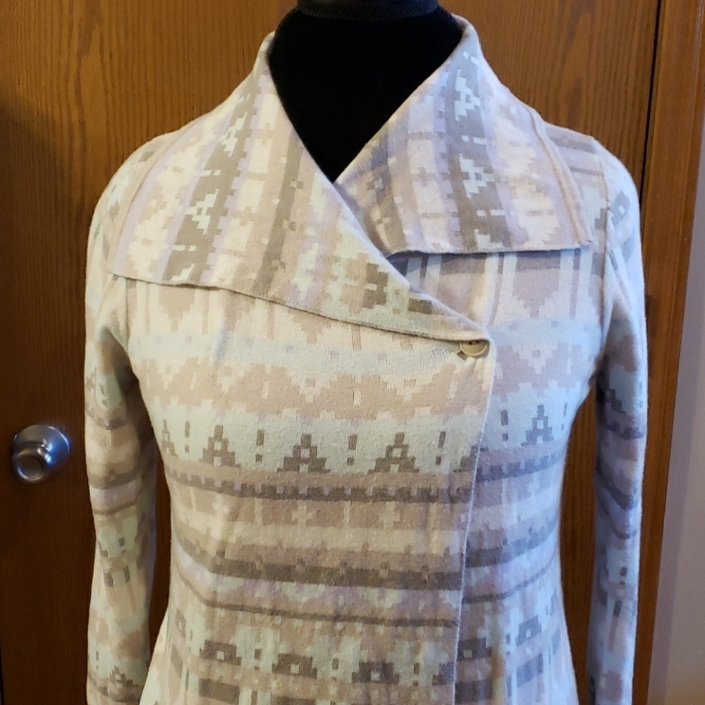 Woolrich pastel short cardigan geometric pattern